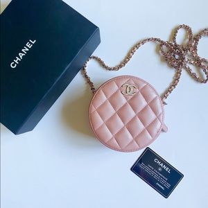 ‼️sold‼️ Chanel round pink clutch